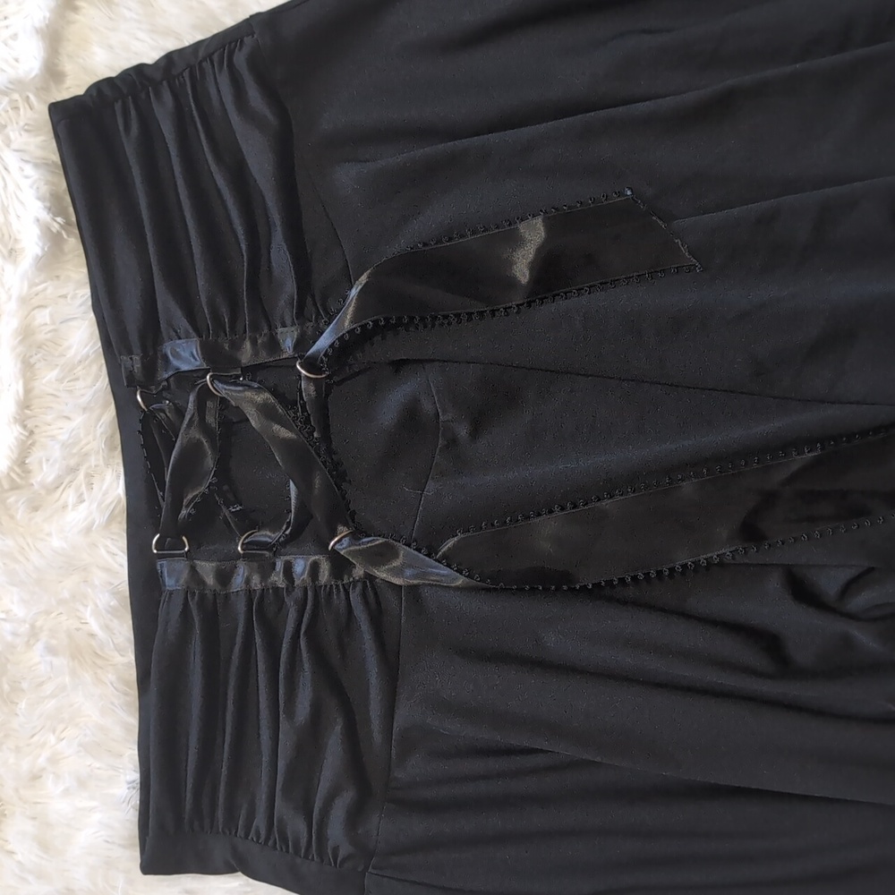 Y2K Vintage Morbid Threads Black Lace Up Asymmetrical Goth Fairy Skirt Size XL - Picture 3 of 7